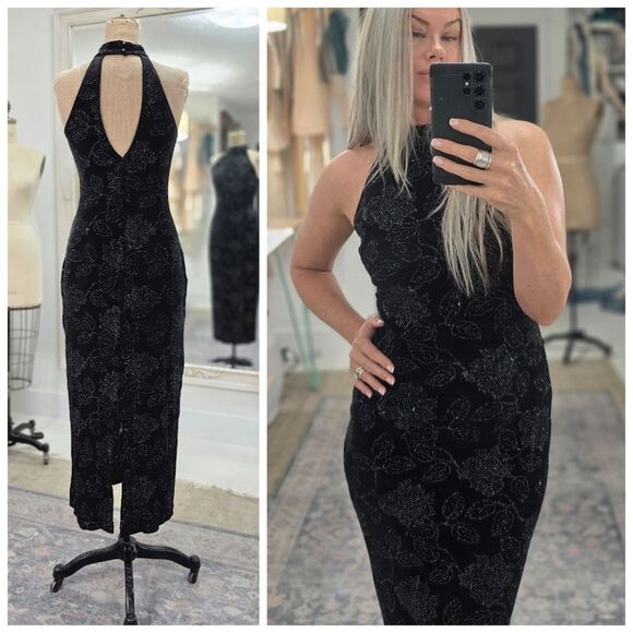 Vintage Halter Slinky Midi Dresz - Picture 8 of 8